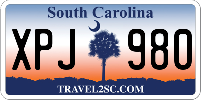SC license plate XPJ980