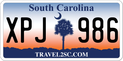 SC license plate XPJ986