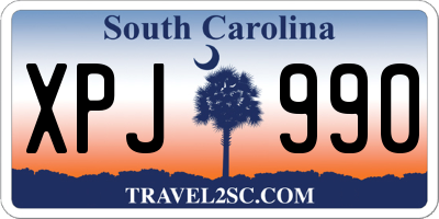 SC license plate XPJ990