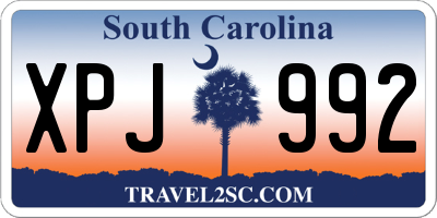 SC license plate XPJ992