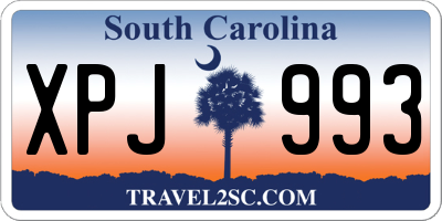 SC license plate XPJ993