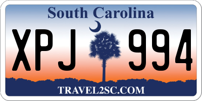 SC license plate XPJ994