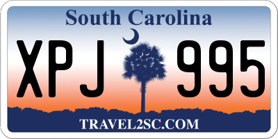 SC license plate XPJ995