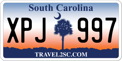 SC license plate XPJ997