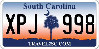 SC license plate XPJ998