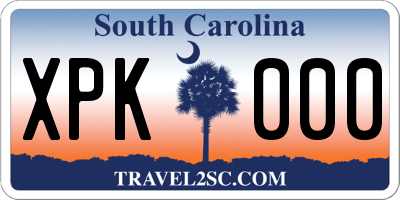 SC license plate XPK000