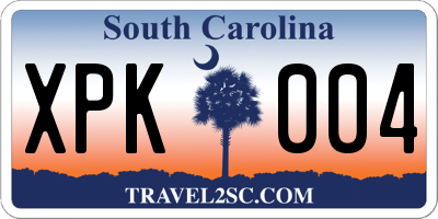 SC license plate XPK004