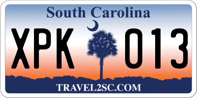 SC license plate XPK013