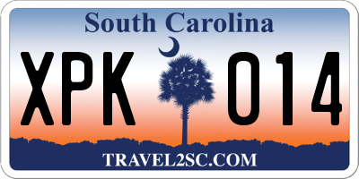 SC license plate XPK014