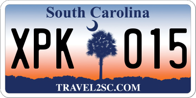 SC license plate XPK015