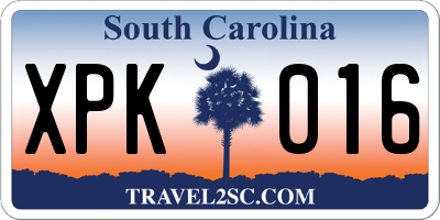 SC license plate XPK016