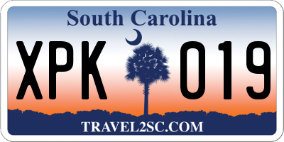 SC license plate XPK019