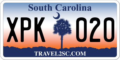 SC license plate XPK020