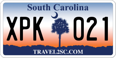 SC license plate XPK021