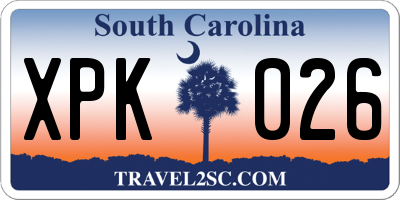 SC license plate XPK026