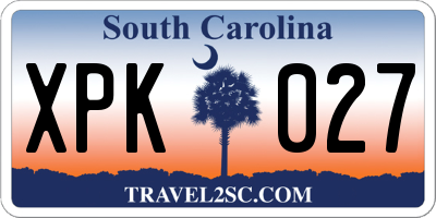 SC license plate XPK027