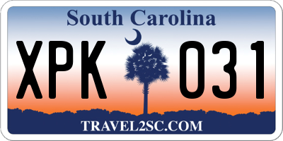 SC license plate XPK031