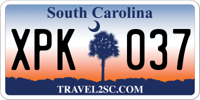 SC license plate XPK037