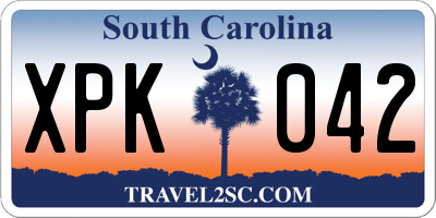 SC license plate XPK042