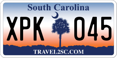 SC license plate XPK045