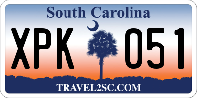 SC license plate XPK051