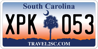 SC license plate XPK053