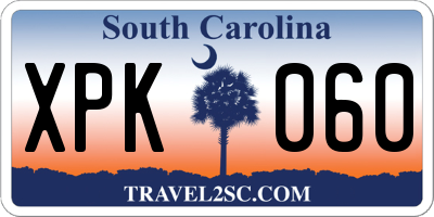 SC license plate XPK060