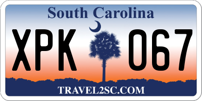 SC license plate XPK067