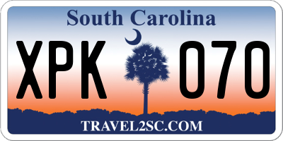 SC license plate XPK070