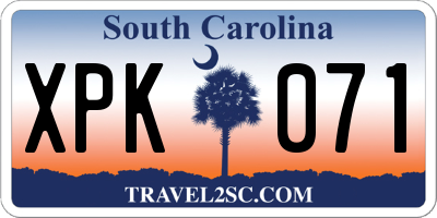 SC license plate XPK071