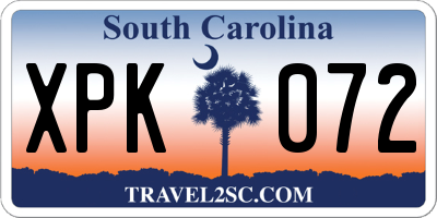 SC license plate XPK072