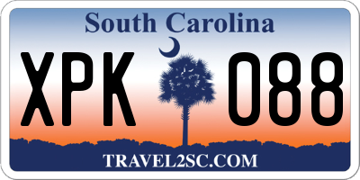 SC license plate XPK088