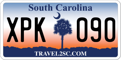 SC license plate XPK090