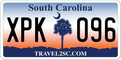 SC license plate XPK096