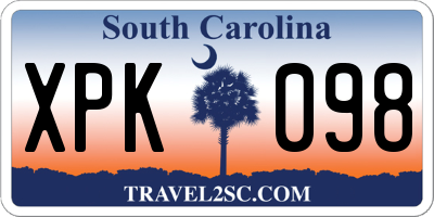 SC license plate XPK098