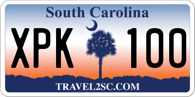 SC license plate XPK100