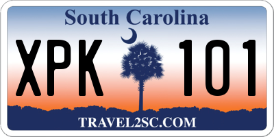 SC license plate XPK101
