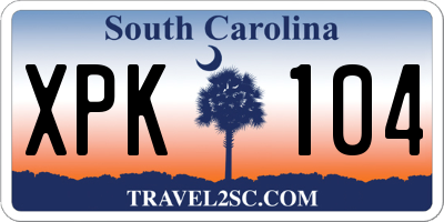SC license plate XPK104
