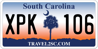 SC license plate XPK106
