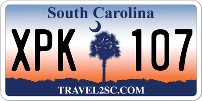 SC license plate XPK107