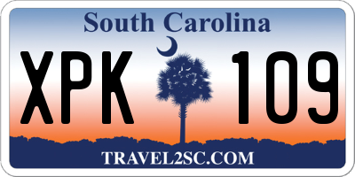 SC license plate XPK109