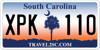 SC license plate XPK110