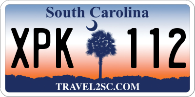 SC license plate XPK112