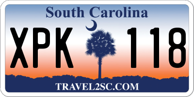 SC license plate XPK118