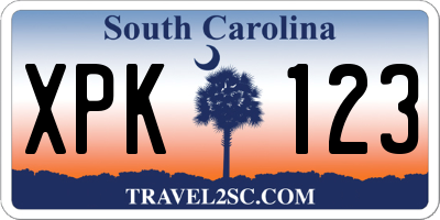 SC license plate XPK123