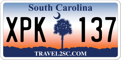 SC license plate XPK137