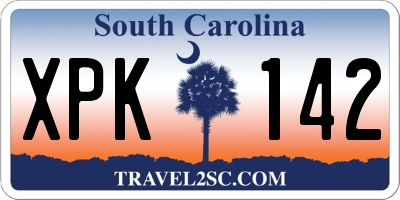 SC license plate XPK142