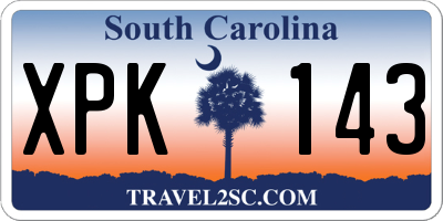 SC license plate XPK143