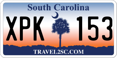 SC license plate XPK153