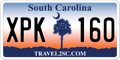 SC license plate XPK160